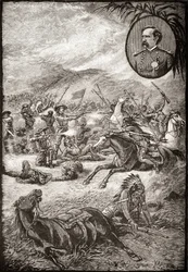 Muerte del General George Armstrong Custer y soldados de la 7ª caballería en la Batalla de Little Big Horn, 25 de junio de 1876