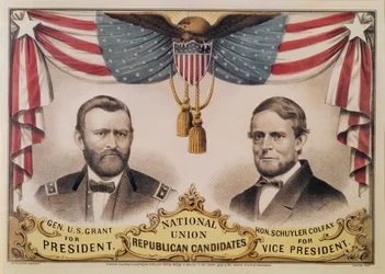 Cartel electoral para la elección presidencial de Estados Unidos de 1868 con Ulysses S. Grant y Schuyler Colfax, 1868