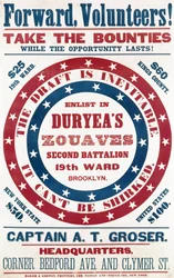 Alístate en los Zuavos de Duryea, Segundo Batallón, 19º Distrito, Brooklyn, c.1861