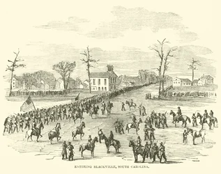 Entrando en Blackville, Carolina del Sur, enero 1865