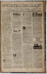 Primera página del New York Journal and Patriot Register, 21 de agosto de 1793