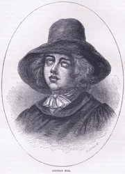George Fox 1651, ilustración de la Historia de los Estados Unidos de Cassell, pub. por Petter & Galpin c.1890