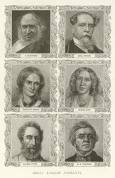 Grandes Novelistas Ingleses, R Blackmore, Charles Dickens, Charlotte Bronte, George Eliot, Bulwer-Lytton, W M Thackeray