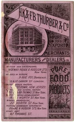H.K. & F.B. Thurber & Co. folleto comercial, recto (folleto grabado)