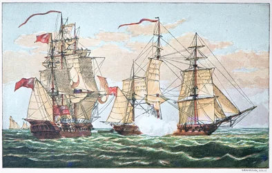 HMS Shannon vs el Chesapeake americano en 1813 durante la Guerra de 1812