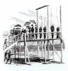 Ahorcamiento de los conspiradores del asesinato de Lincoln, 7 de julio de 1865