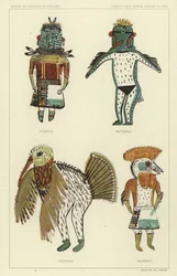 Hospoa, Paszro, Koyona, Kowako (litografía en color)