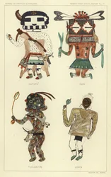 Hututu, Huik, Tcolawitze, Loiica (litografía en color)