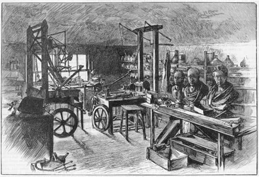 Taller de James Watt en Heathfield Hall, Birmingham, de "Scientific American".