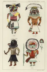 Keme, Hotcani, Siwap, Tawa (litografía en color)