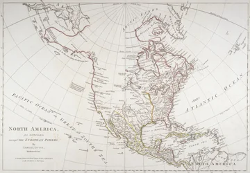 Mapa que muestra América del Norte dividida por las Potencias Europeas, 1774