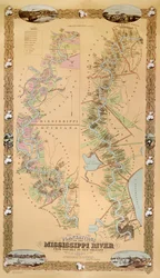 Mapa que representa las plantaciones en el río Misisipi desde Natchez hasta Nueva Orleans, 1858