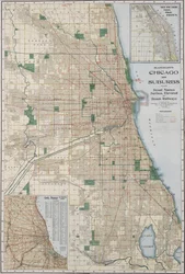 Mapa de Chicago y suburbiosm