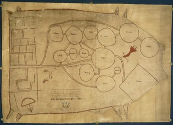 Mapa de las tierras de los indios nativos, c.1721-25 (vitela)