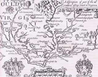 Mapa de Virginia, ilustración de la Historia de los Estados Unidos de Cassell, publicada por Petter & Galpin c.1890