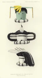 Máscara de Yamuhakto y máscara de Hututu (litografía en color)