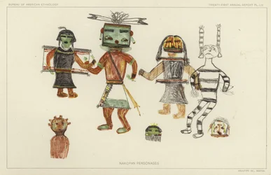 Personajes de Nakopan (litografía en color)