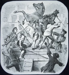 Rebeldes de Nueva York derriban la estatua del odiado Jorge III de Inglaterra