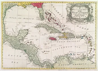 Mapa nuevo y preciso de las Indias Occidentales