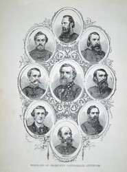 Nueve retratos de generales prominentes del Ejército Confederado