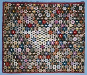 Colcha de rompecabezas de flores ópticas, 1854 (seda)