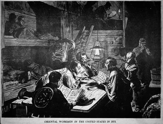 Trabajadores orientales (chinos) en los Estados Unidos en 1875