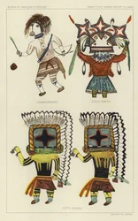 Owanozrozro, Coto (Walpi), Coto (Oraibi) (litografía en color)