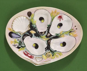 Plato de Ostras, fabricado por Union Porcelain Works, Greenpoint, Nueva York, c.1880