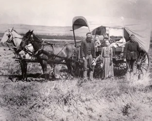 Familia pionera en el valle de Loup, Nebraska