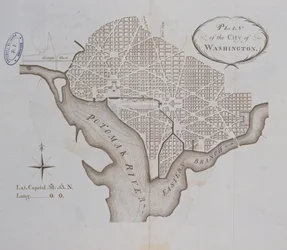 Plano de la ciudad de Washington tal como fue trazado originalmente en 1793