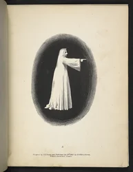 Lámina 3. Un fantasma de blanco.  espectropia; o Sorprendentes ilusiones espectrales que muestran fantasmas por todas partes, y de cualquier color, etc. ser. 1.  J H. Marrón  1864