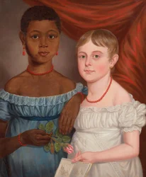 Retrato de dos niñas, principios del siglo XIX (óleo sobre lienzo)