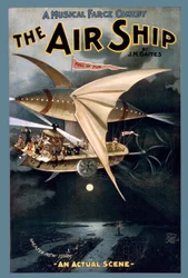 Cartel “Una Comedia Musical Farsa El Barco Aéreo” por J. M. Gaites. ca. 1898