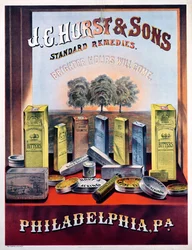 Cartel publicitario de los Remedios Estándar de J.E. Hurst & Sons - Horas más brillantes vendrán