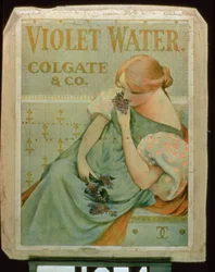 Póster publicitario de Agua de Violeta, por Colgate & Co.