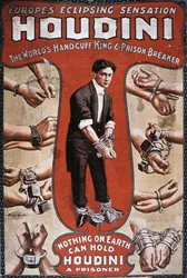 Póster anunciando una actuación de Houdini