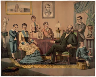 El presidente Garfield y su familia, pub. 1882