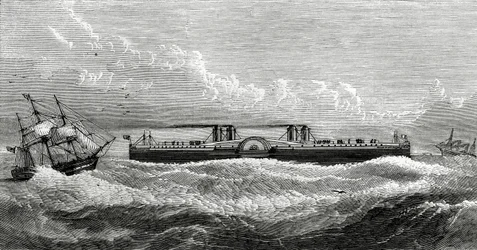 Propuesta de Ferry-Vapor entre Dover y Calais, ilustración de Appletons Journal, 4 de mayo de 1872
