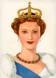 Reina con corona real