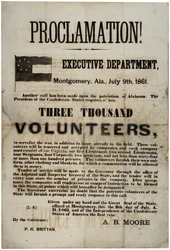 Cartel de reclutamiento solicitando tres mil voluntarios, 9 de julio de 1861
