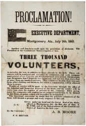 Cartel de reclutamiento solicitando tres mil voluntarios, 9 de julio de 1861