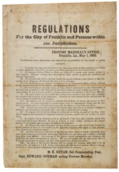 Regulaciones para la ciudad de Franklin, 1 de mayo de 1863