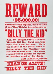 Cartel de recompensa por Billy the Kid (1859-81)