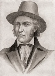 Samuel Chester Reid, comandante de un corsario durante la Guerra de 1812, de "The History of Our Country", publicado en 1905 (litografía).