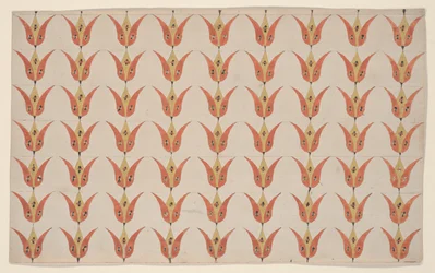 Siete filas de tulipanes, pintura Fraktur, c.1800-20
