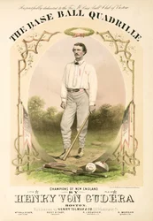Portada de la partitura para The Base Ball Quadrille escrita por Henry von Gudera y publicada por Henry Tolman & Co.