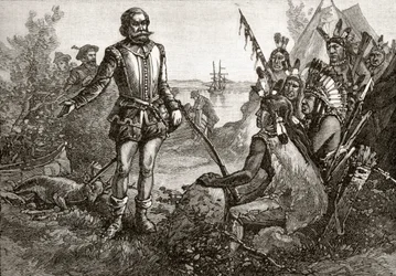 Smith comerciando con los indios, de 