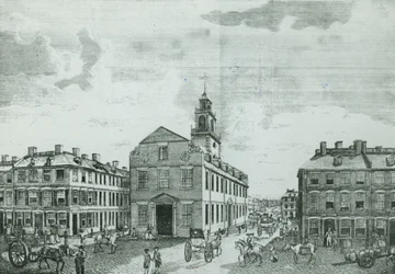 Vista Suroeste de la Antigua Casa del Estado, Boston, 1881