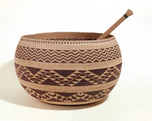 Cesta de cocina nativa del suroeste de América (fibra tejida)