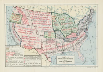 Estado de la Esclavitud en los Estados Unidos, 1775-1865, de "División y Reunión, 1829-1889" por Woodrow Wilson, 1893